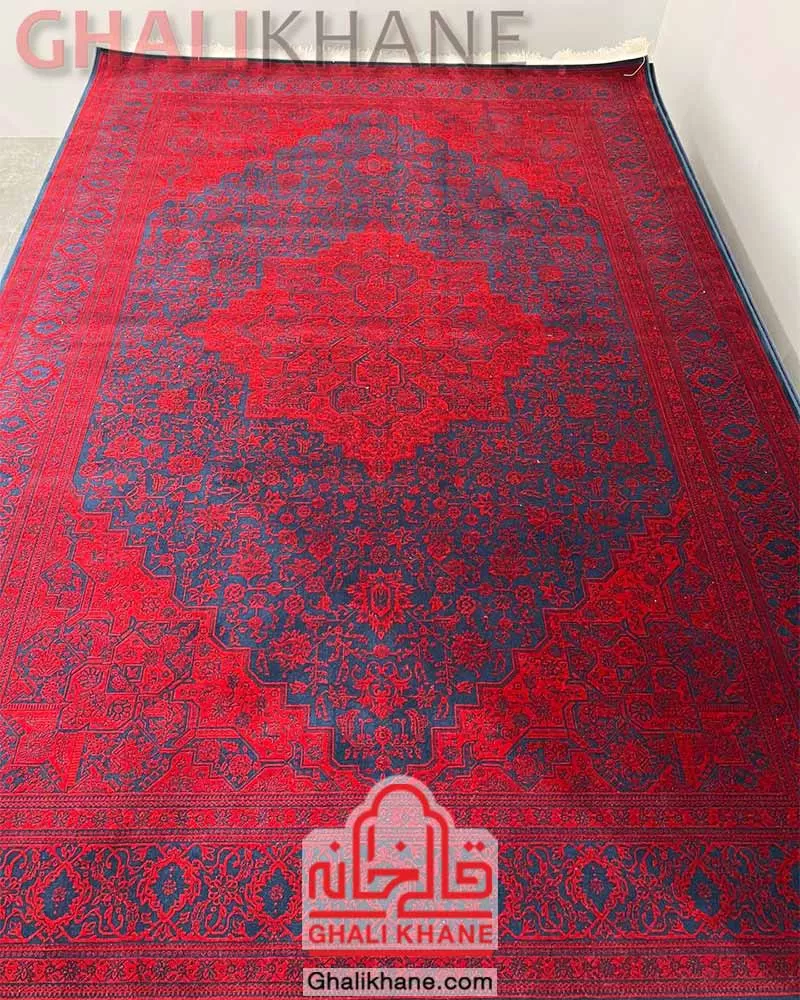 مرکز خرید   فرش تهران 1200 شانه طرح هریس سرمه‌ای لاکی