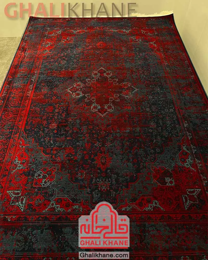 نمایندگی فرش تهران طرح هرمس سرمه‌ای لاکی