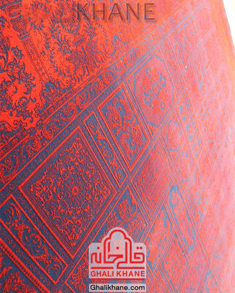 نمایندگی مرکزی فرش تهران 1200 شانه طرح خشتی سرمه‌ای لاکی