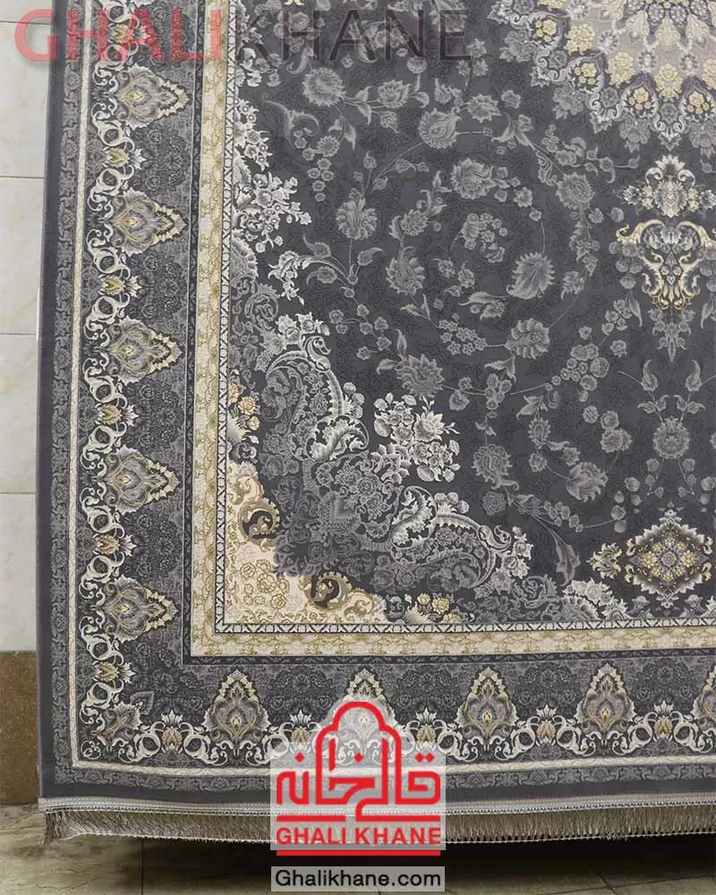 خرید آنلاین فرش تهران 1200 شانه طرح آراگل طلاکوب طوسی