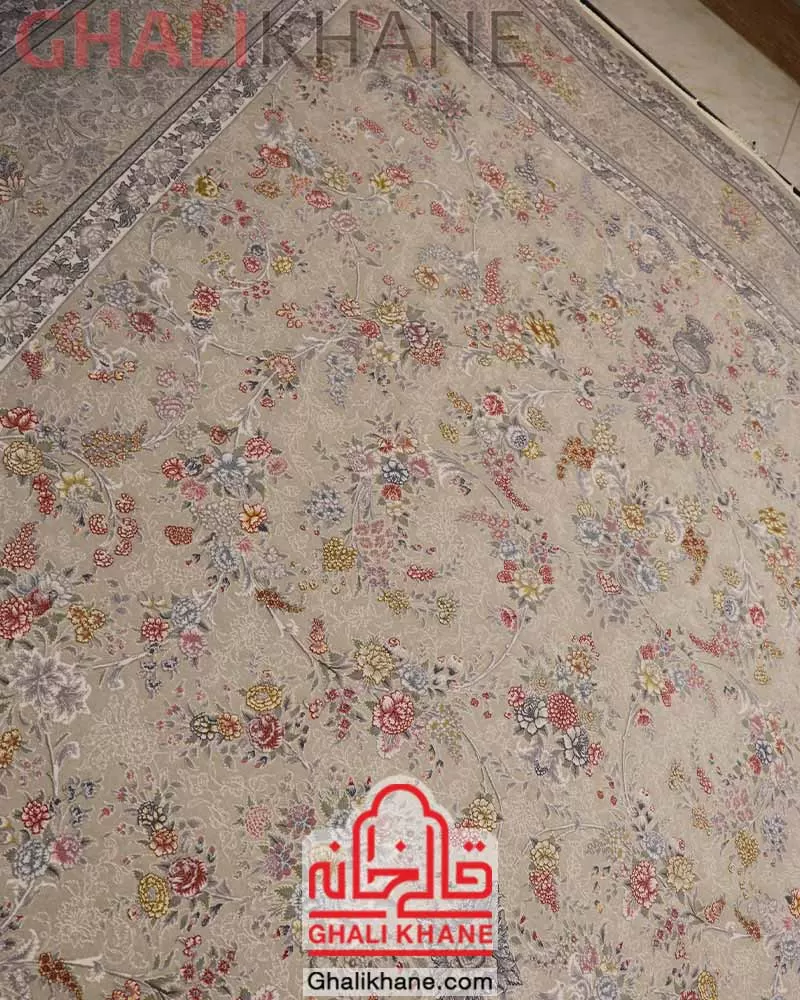 نمایندگی فروش فرش تهران 1200 شانه طرح آرام کرم