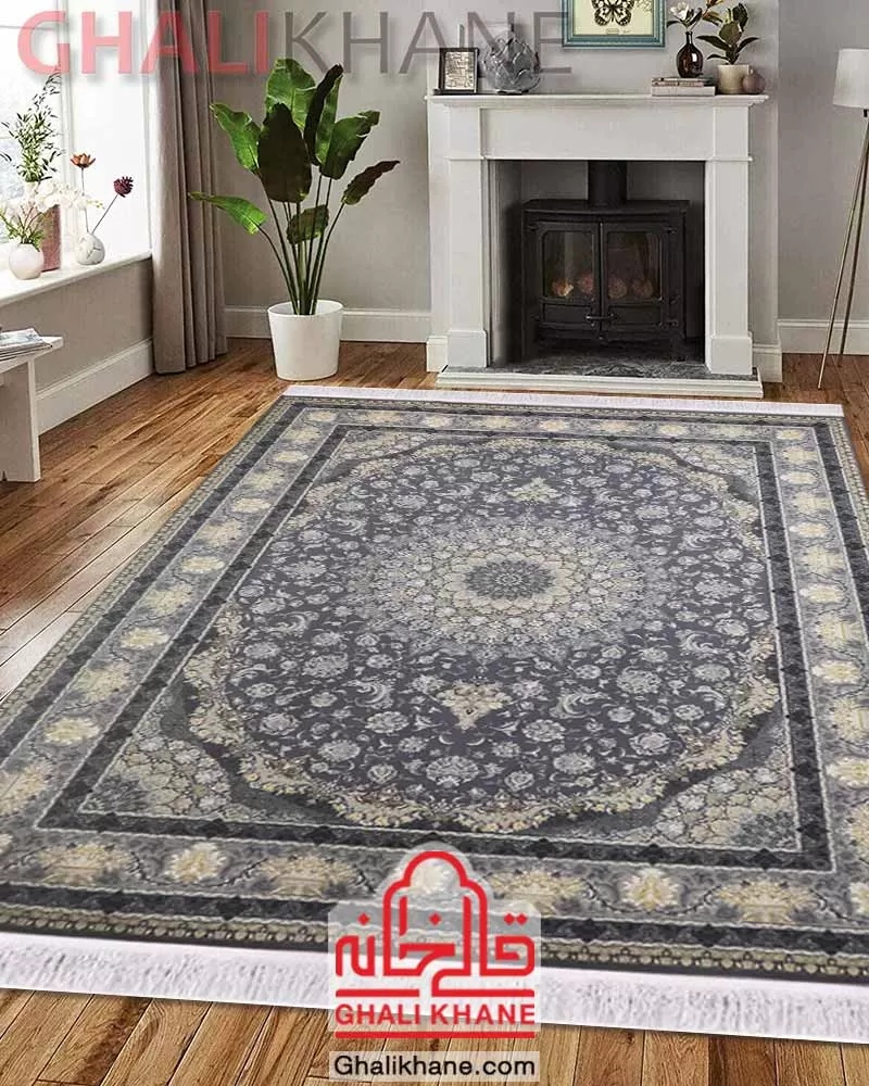 خرید  فرش تهران 1200 شانه طرح نقش‌جهان طلاکوب طوسی