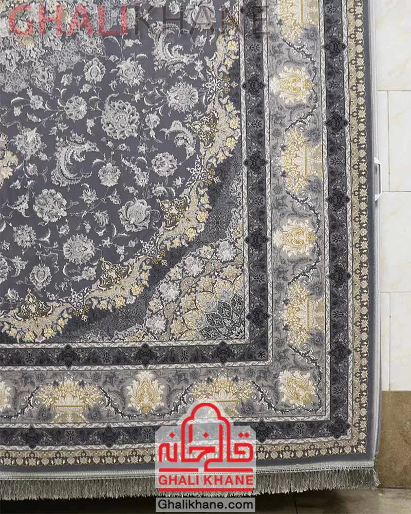 نمایندگی  فرش تهران 1200 شانه طرح نقش‌جهان طلاکوب طوسی