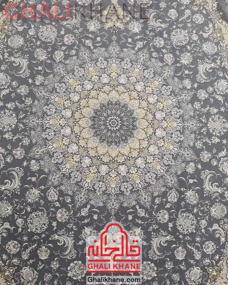 فروشگاه  فرش تهران 1200 شانه طرح نقش‌جهان طلاکوب طوسی