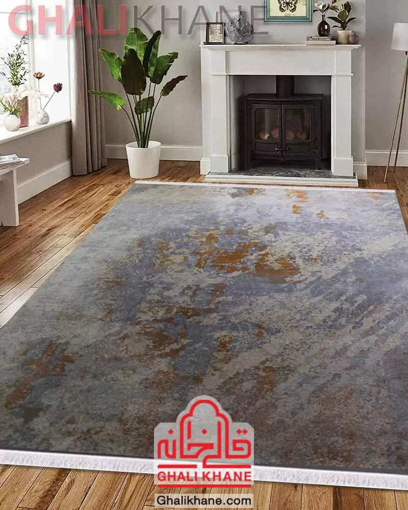 خرید آنلاین فرش تهران 1200 شانه طرح ابرش طوسی