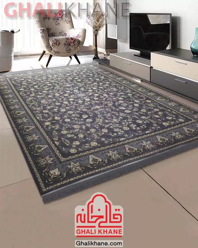 خرید آنلاین  فرش تهران 1200 شانه طرح آتوسا طلاکوب طوسی