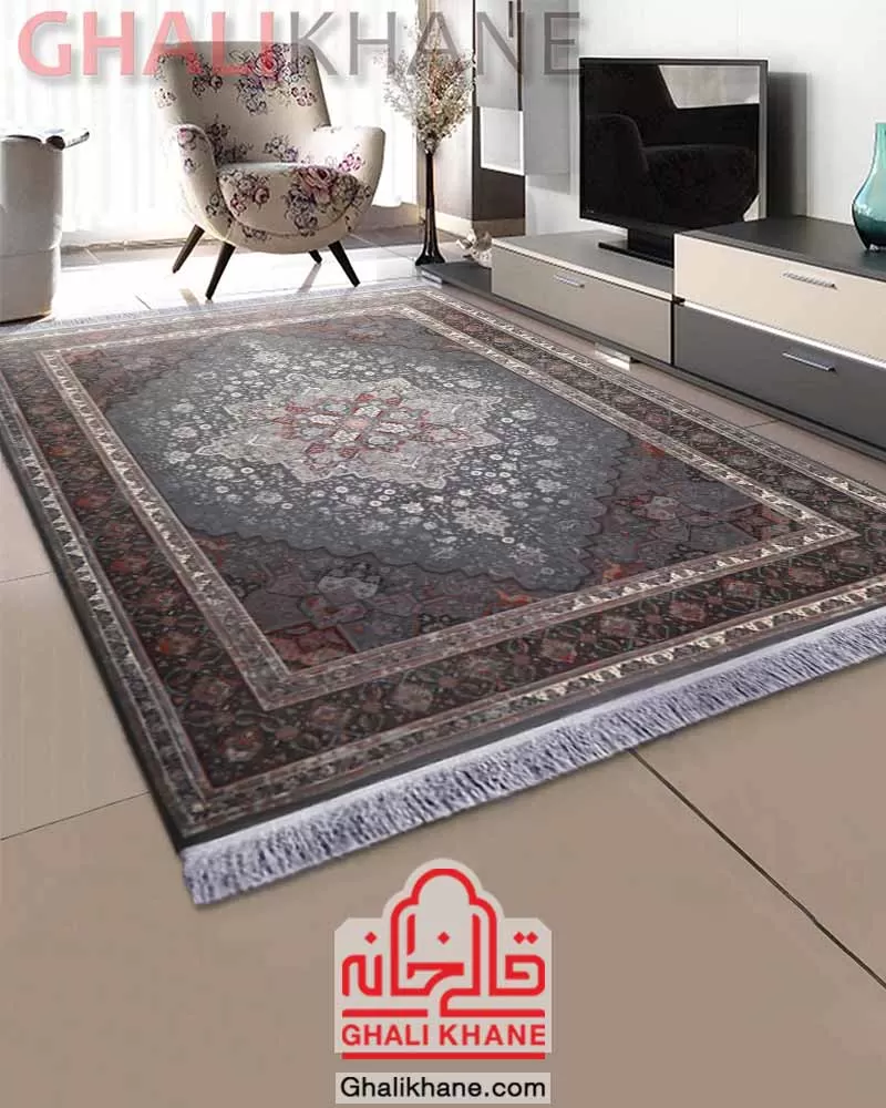 فرش تهران 1200 شانه طرح هریس طوسی مسی ارسال سریع