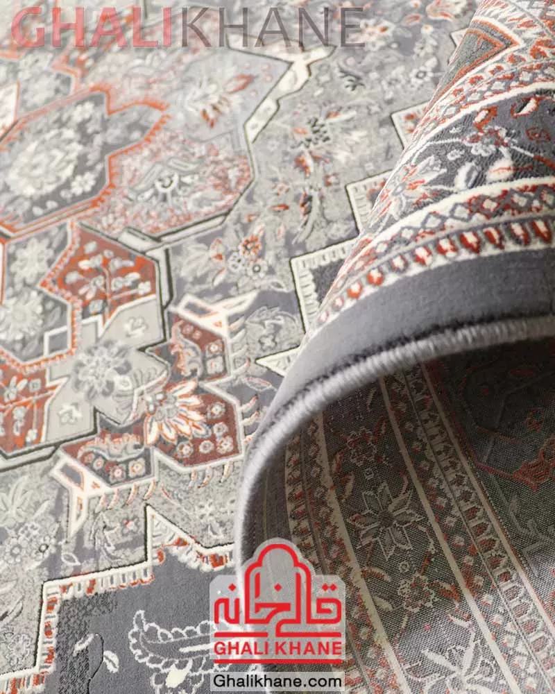 ارسال فوری فرش تهران 1200 شانه طرح هریس طوسی مسی
