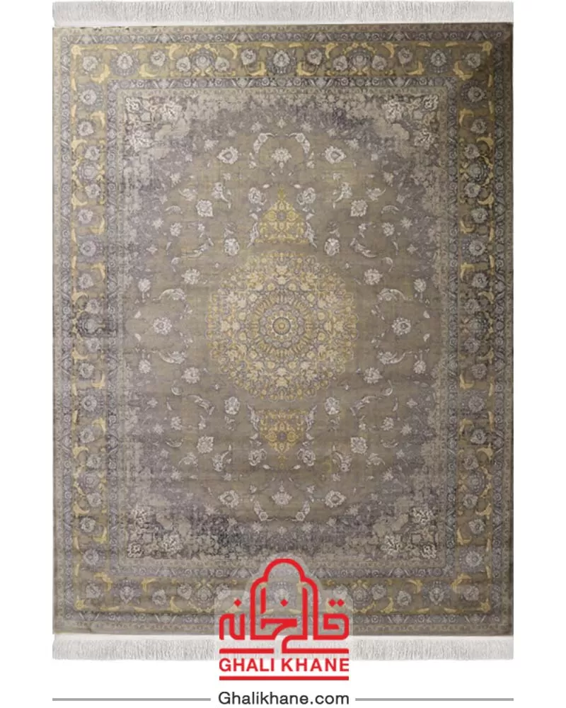 فرش زمرد مشهد 700 شانه کد 35074 طوسی روشن