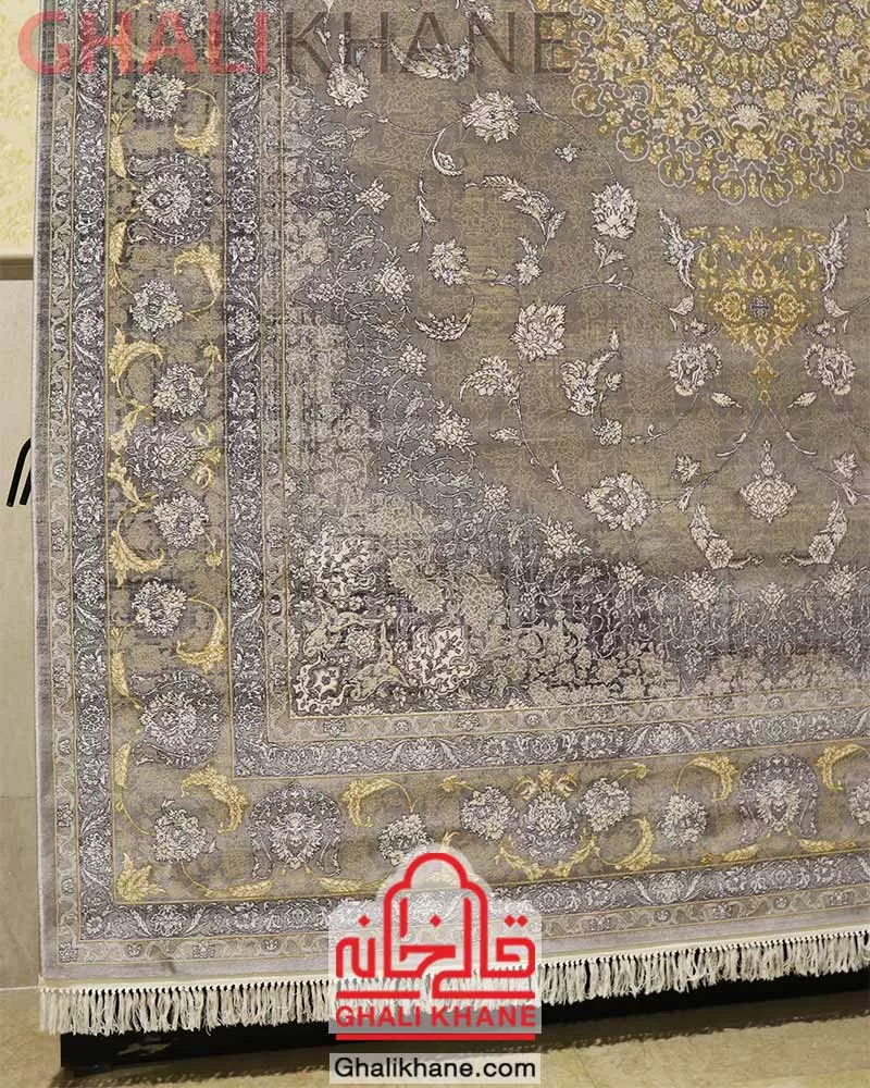 فرش زمرد مشهد 700 شانه کد 35074 طوسی روشن