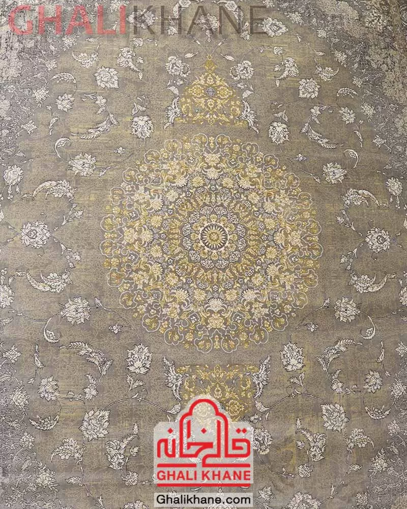 فرش زمرد مشهد 700 شانه کد 35074 طوسی روشن