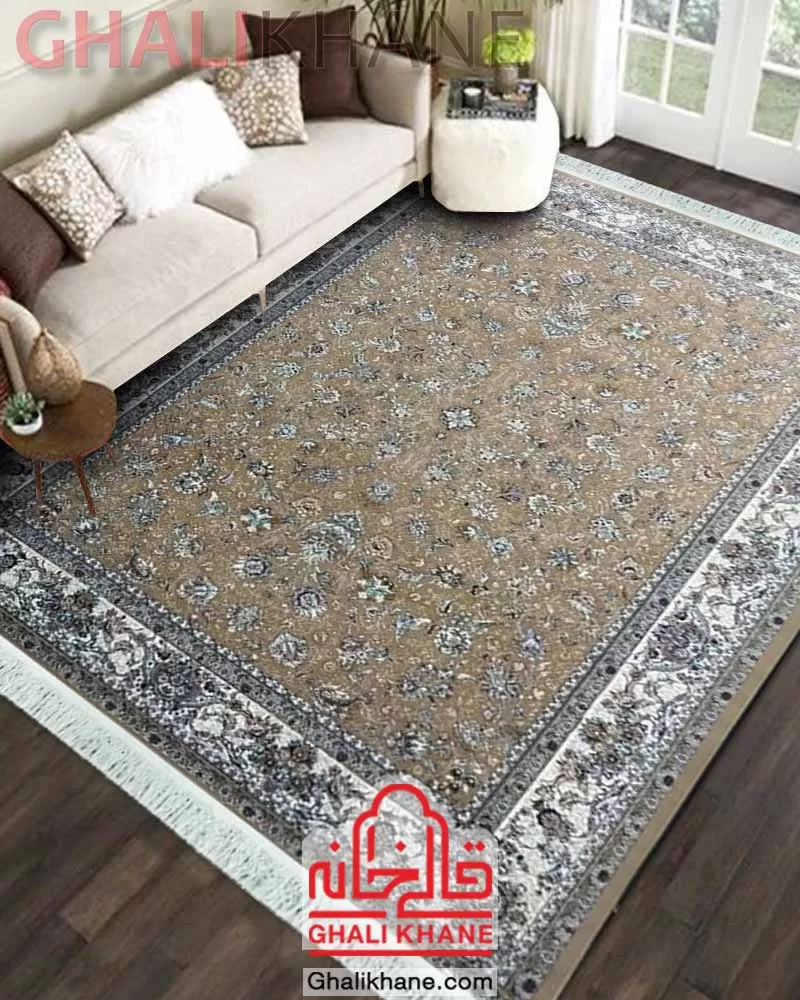 فرش زمرد مشهد کد 25041 بژ