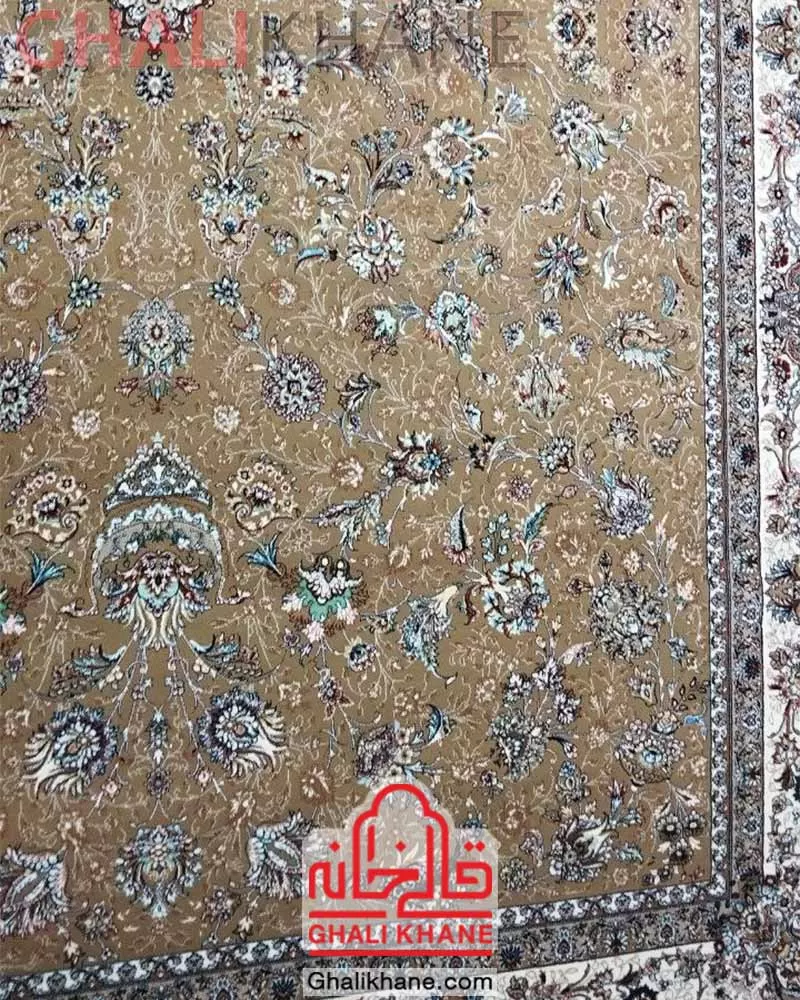 فرش زمرد مشهد کد 25041 بژ