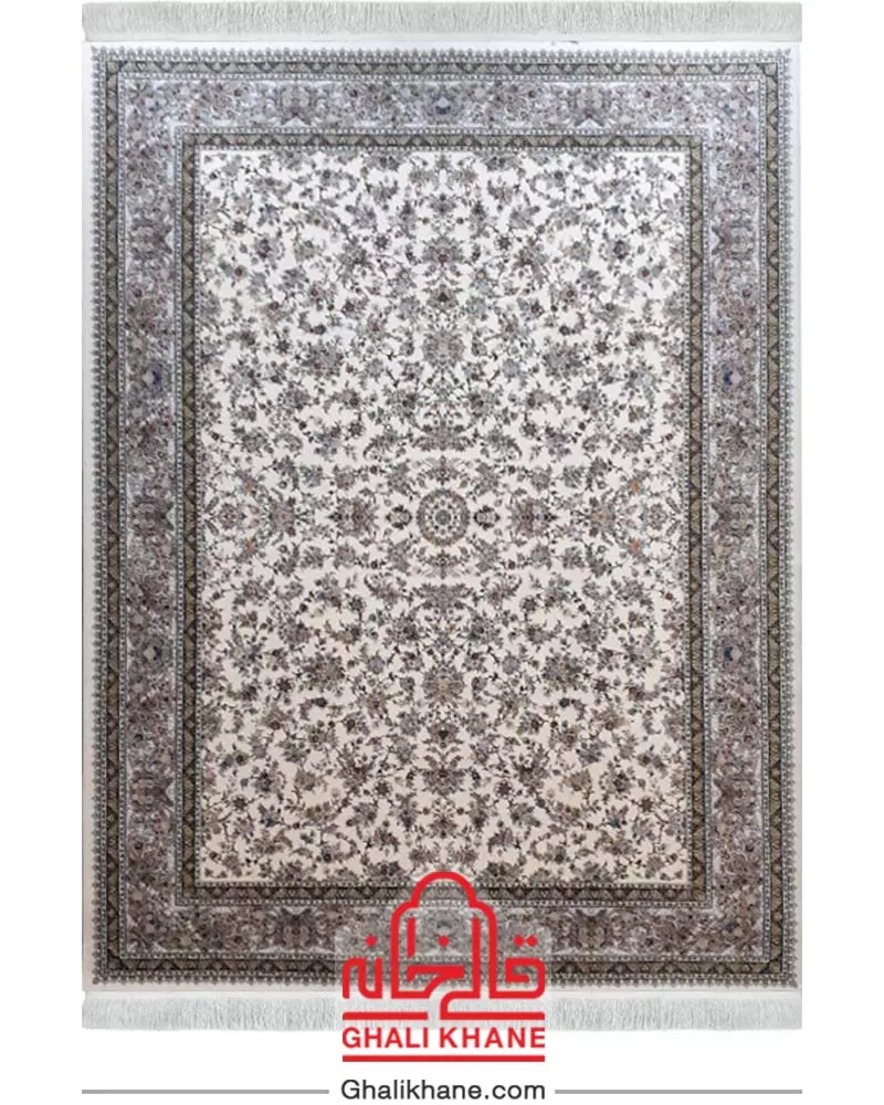 فرش زمرد مشهد 1200 شانه کد 22013 کرم