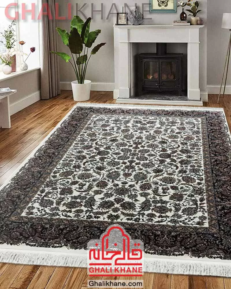 فرش ماشینی مشهد کد 722230 کرم