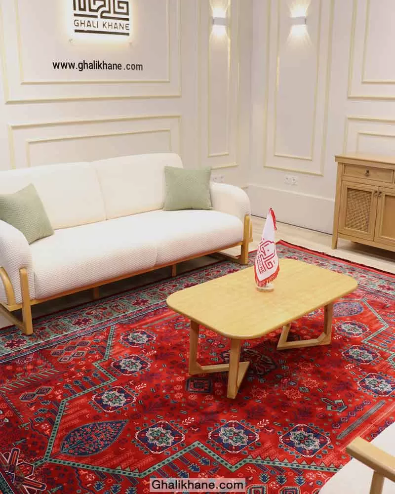 فرش تهران طرح درختی لاکی سبز