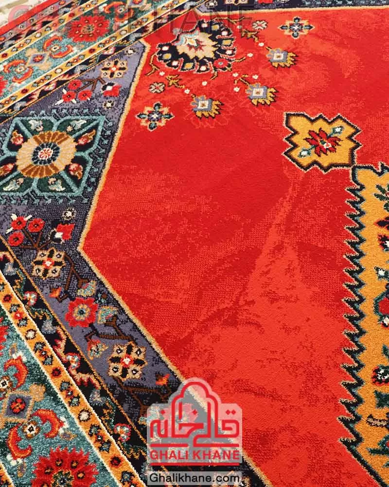 فرش ستاره کویر یزد کلکسیون شاهسون کد SH-B005-9043 لاکی
