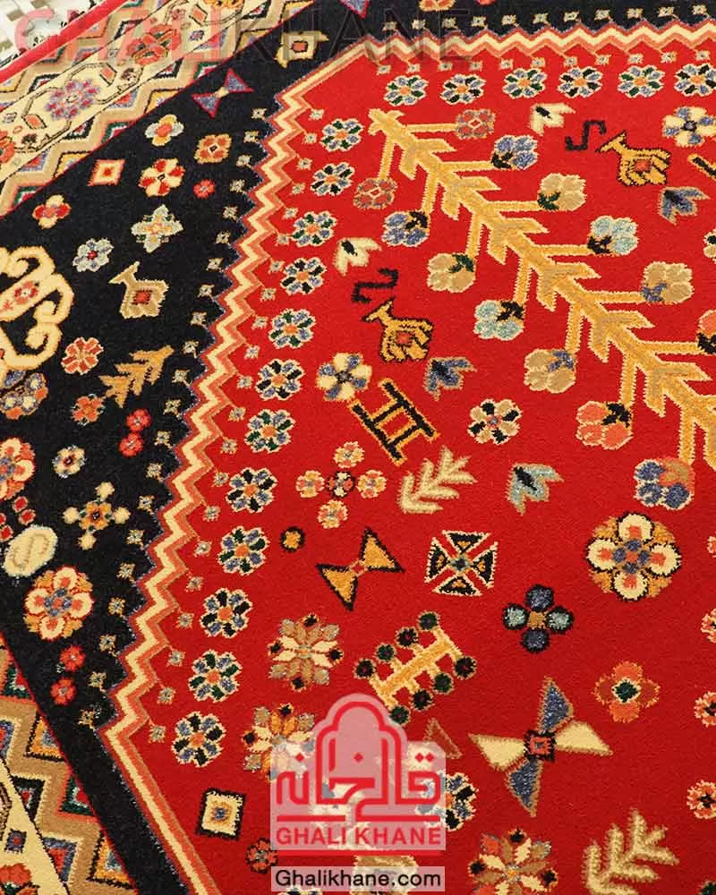 فرش ستاره کویر یزد کد SH-B008-5050 لاکی