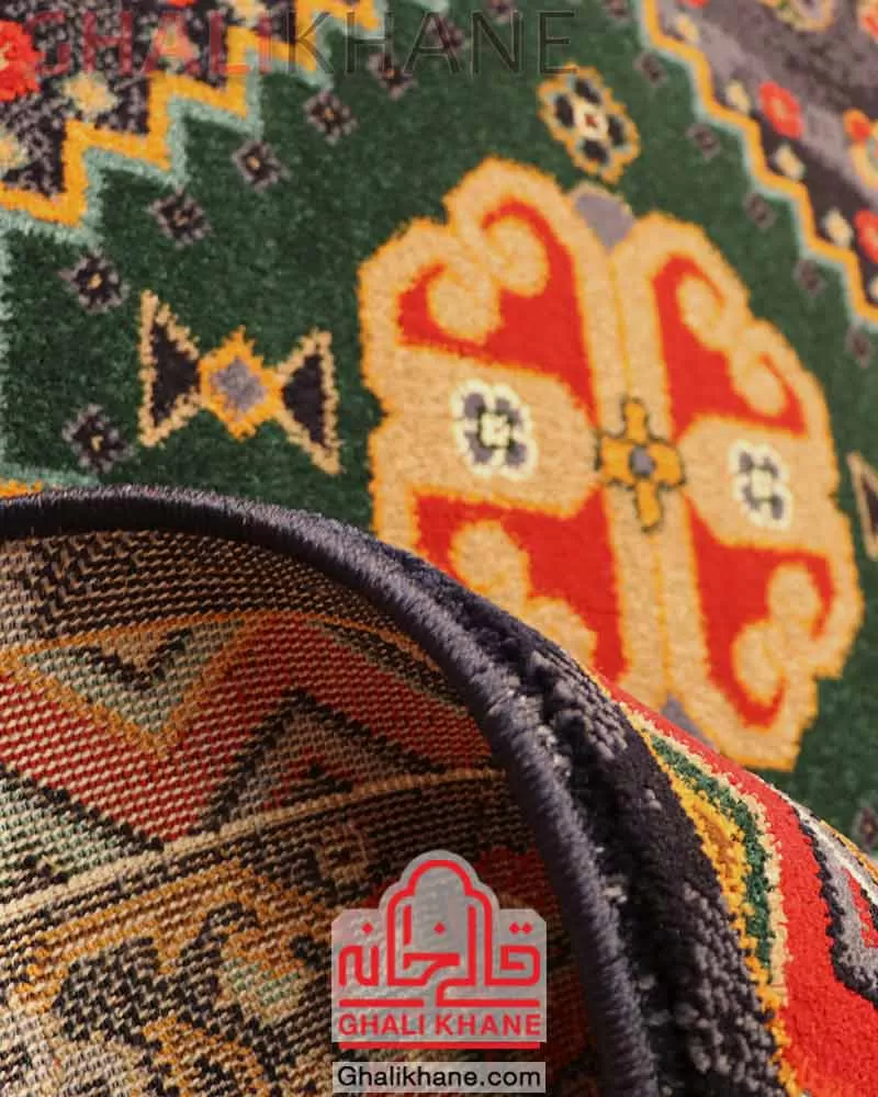 فرش ستاره کویر یزد  کد SH-B008-9066 سرمه ای