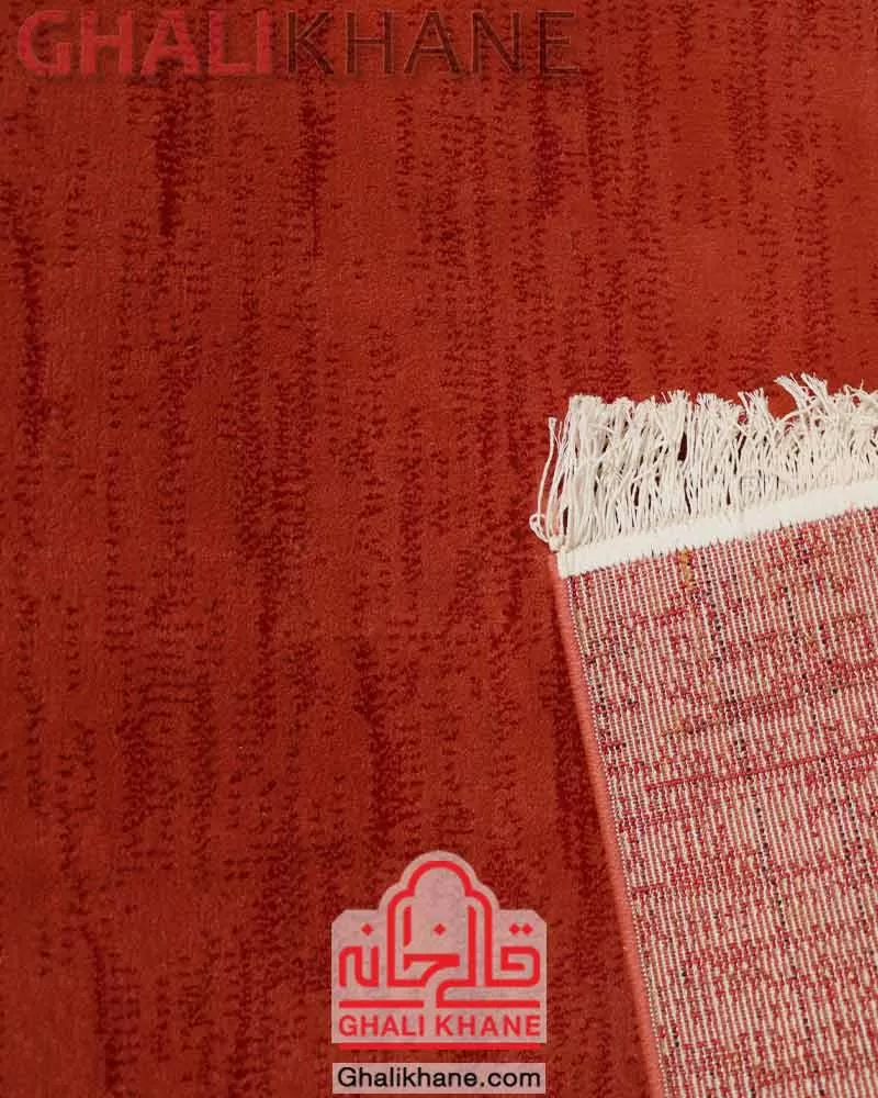 گلیم فرش لاکی (قرمز) تک رنگ کویر یزد  کد SH-B072-5035