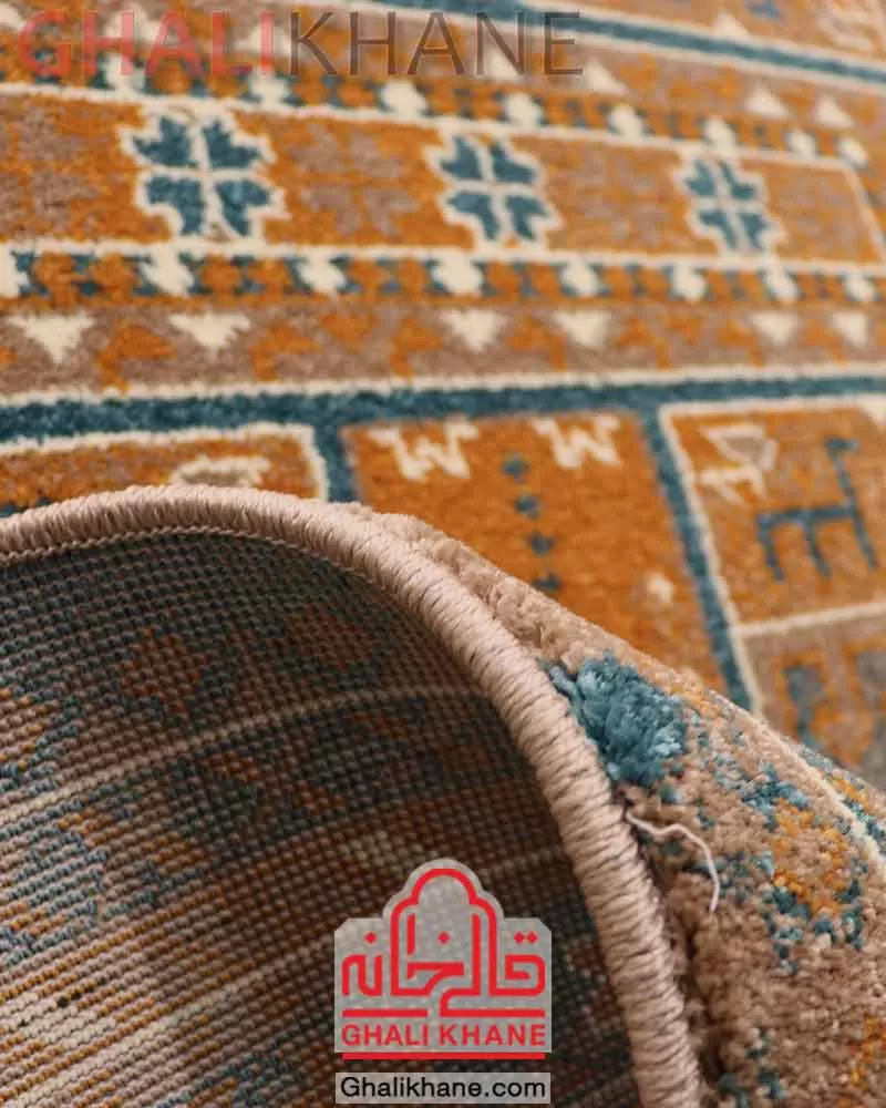 فرش ستاره کویر یزد کد SH-B101-9013 سرمه ای