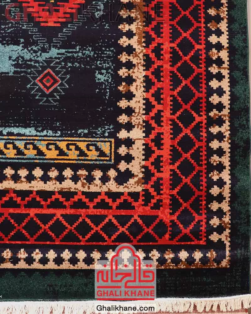 گلیم فرش سرمه ای