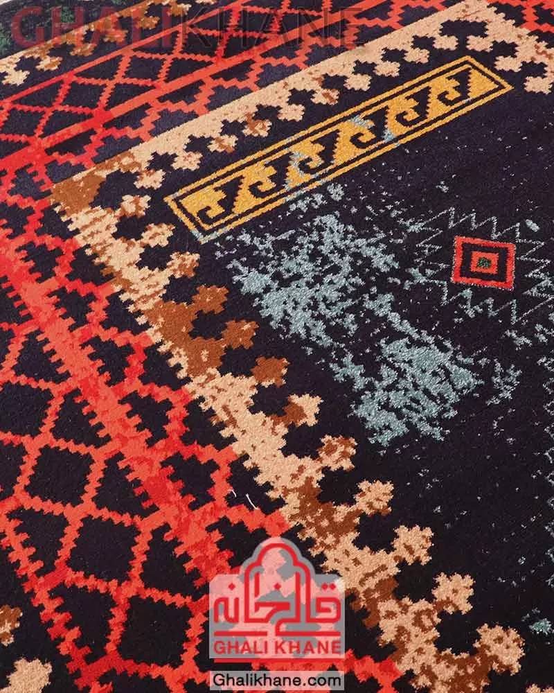 گلیم فرش سرمه ای