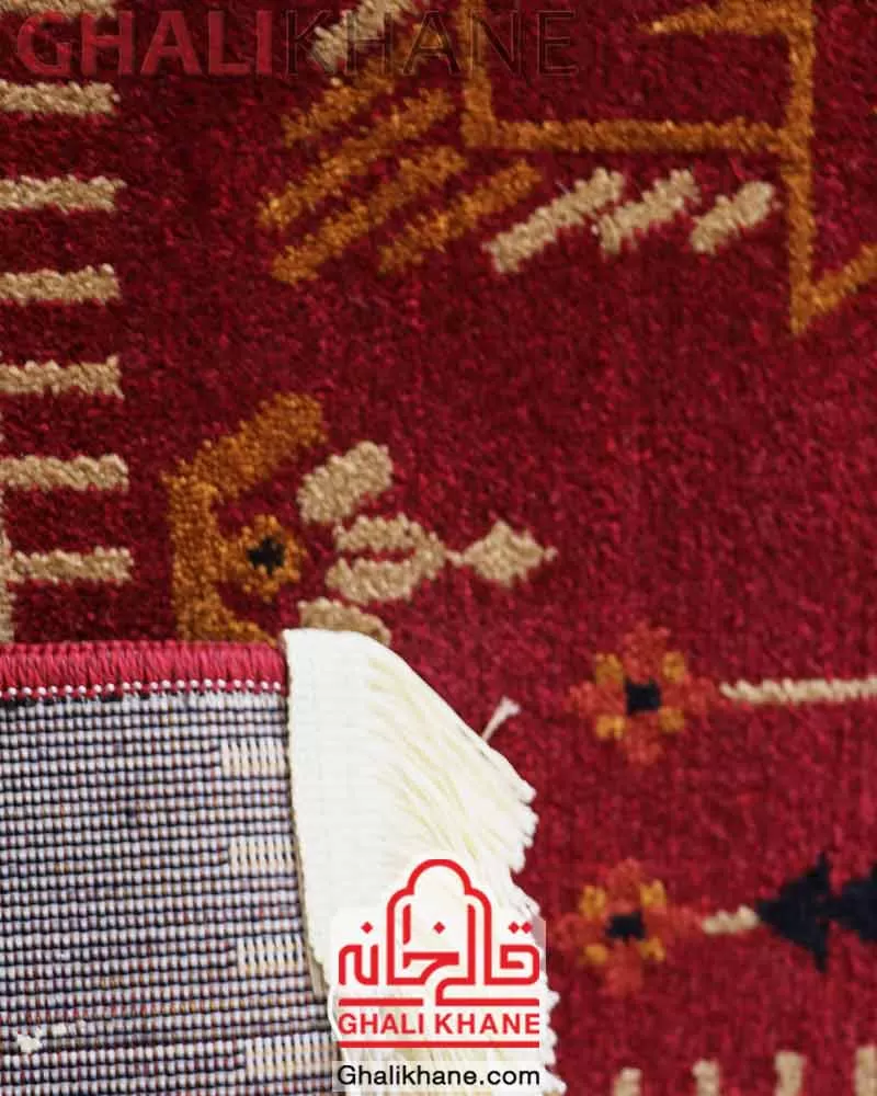 گلیم فرش سهند کلکسیون جیران طرح کوکب زمینه لاکی کد SAA