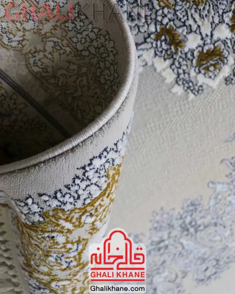 فرش مشهد  کد 723502نقره‌ای