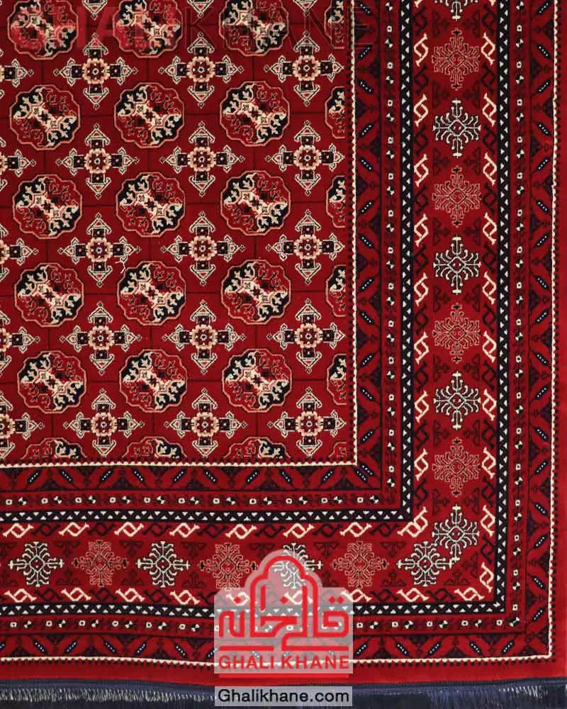 فرش مشهد رنگ زمینه لاکی کد 871332