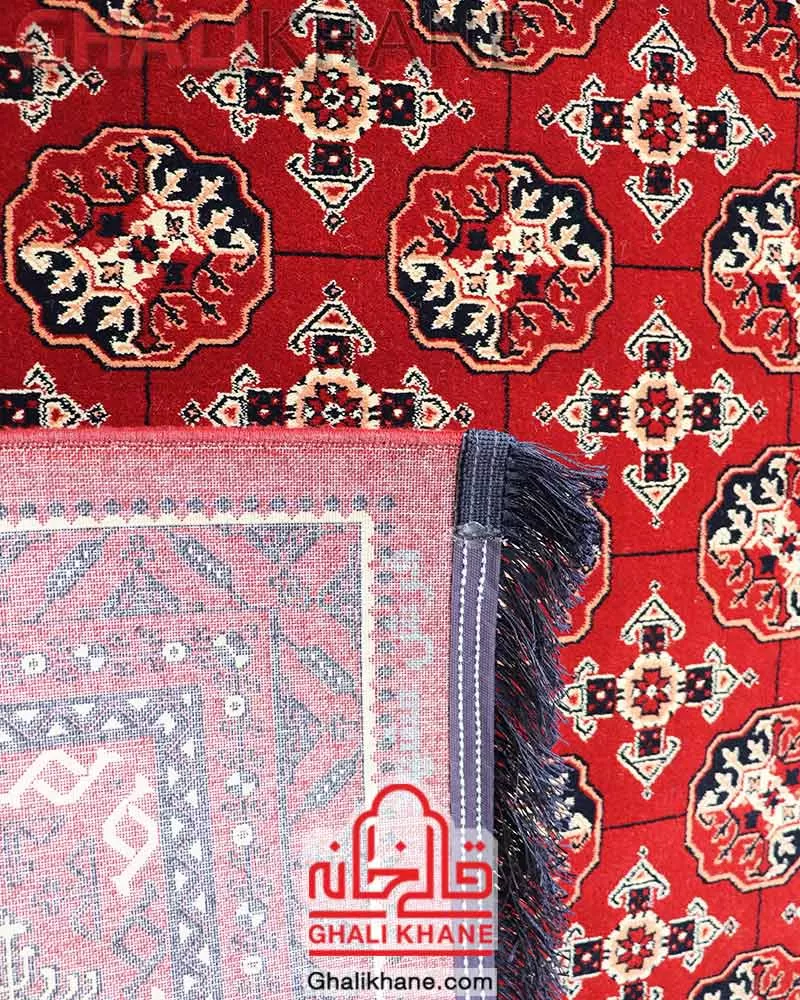 فرش مشهد رنگ زمینه لاکی کد 871332