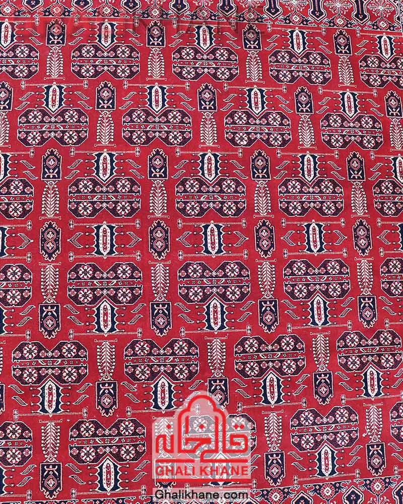 فرش ماشینی مشهد 700 شانه رنگ زمینه لاکی کد 871345