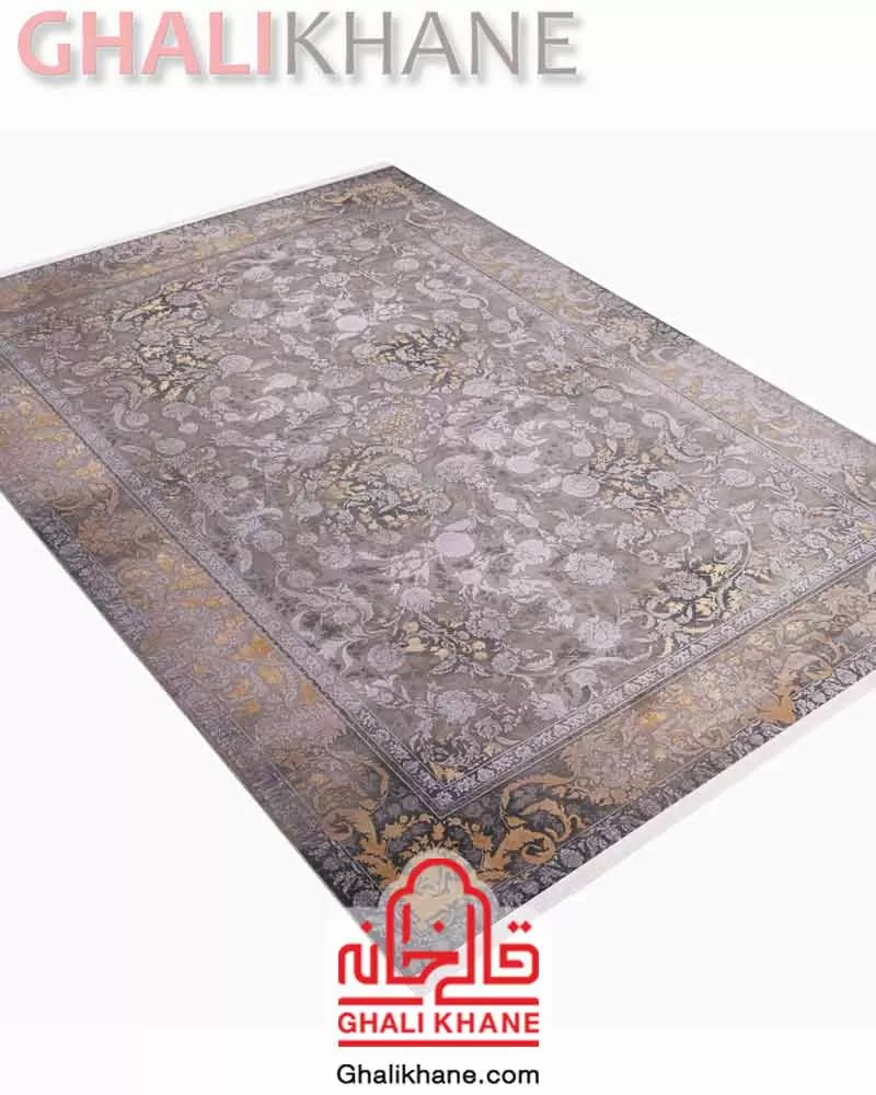 فرش ویستان لاوین کد 2138 طوسی طلایی