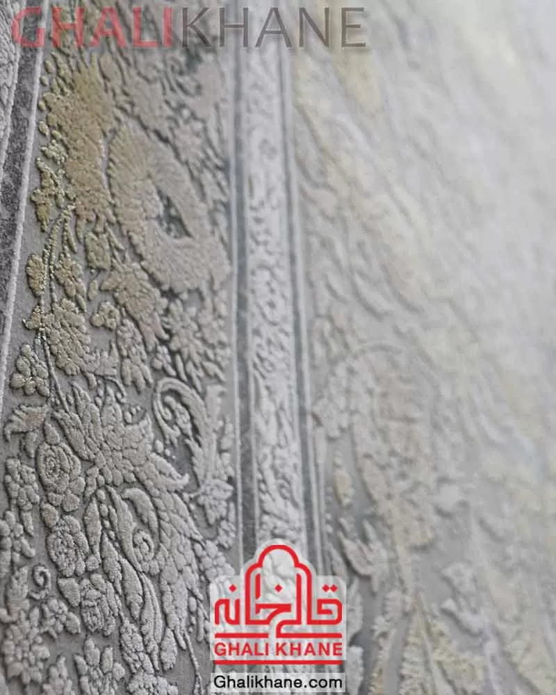 فرش ویستان لاوین  کد 2145 طوسی طلایی