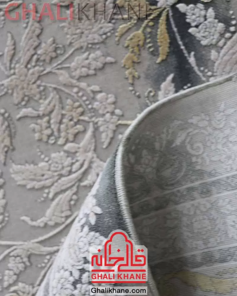 فرش ویستان لاوین کد 2145 طوسی طلایی