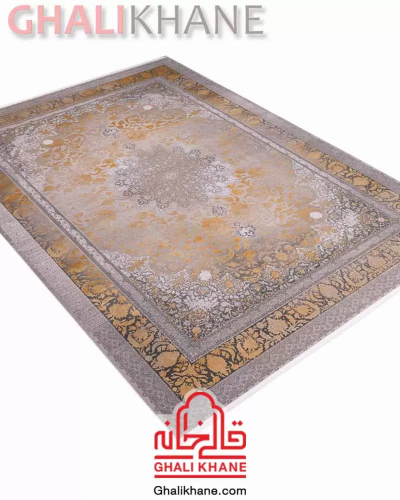 فرش ویستان لاوین کد 2246 طوسی طلایی