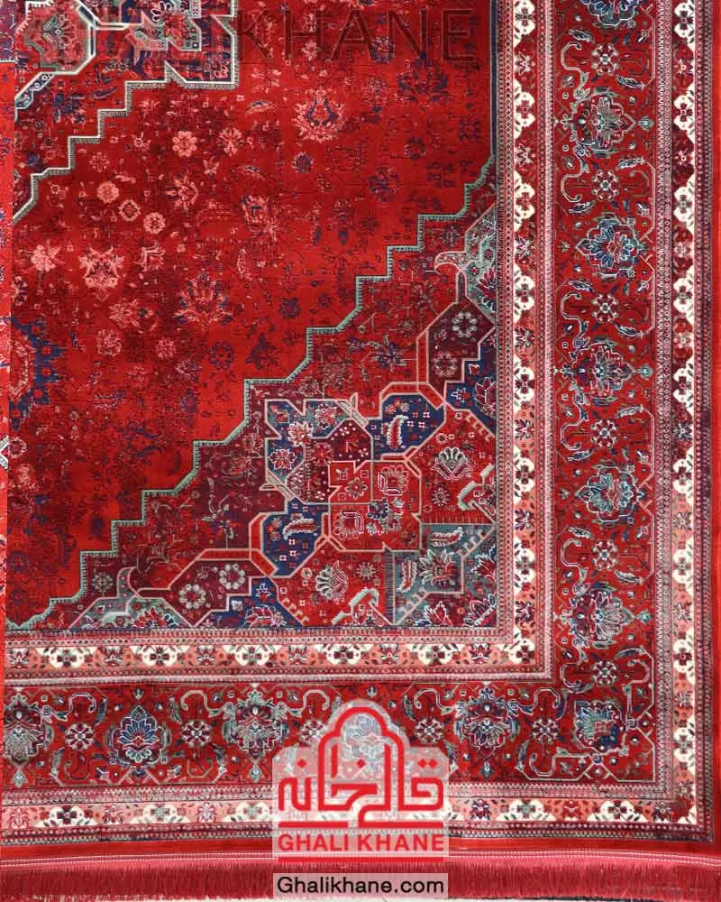 فرش تهران 1200 شانه طرح هریس لاکی سبز