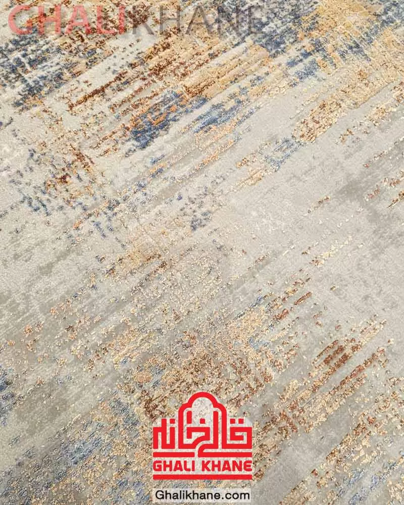 فرش ماه‌ نگار  کلکسیون ساندرا کد 7051 طوسی طلایی