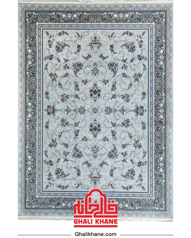فرش نگین مشهد 700 شانه کد 2630 نقره ای