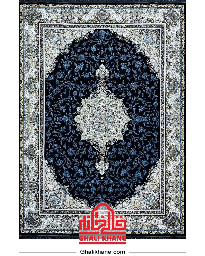 فرش نگین مشهد 1200 شانه کد 1249 سرمه‌ای