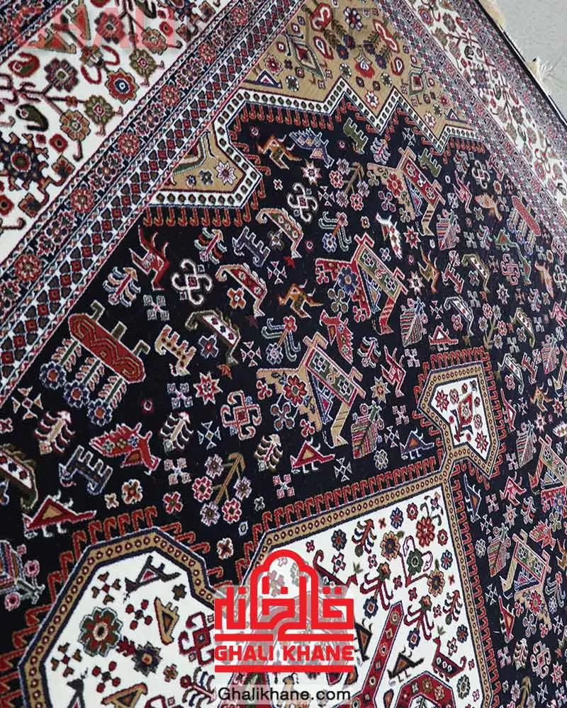 فرش سهند کلکسیون بوستان طرح هریس کد 100/VDVA سرمه‌ای