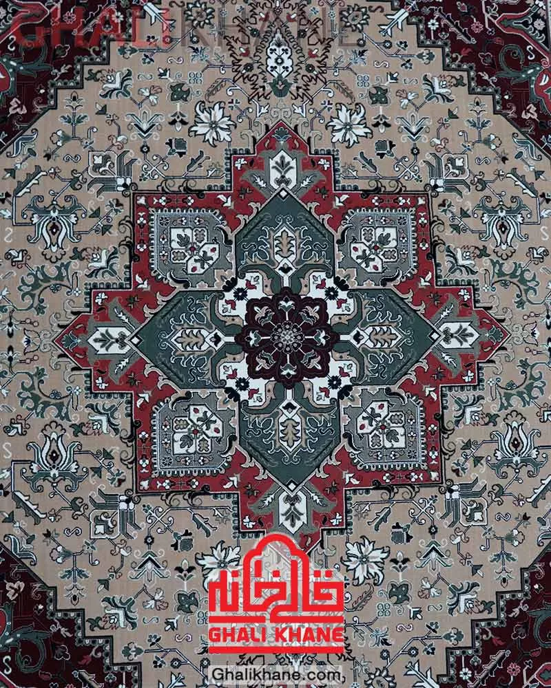 فرش سهند کلکسیون بهارستان طرح هریس کد SBK  کرم