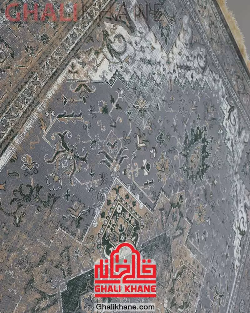 فرش سهند کلکسیون بهارستان طرح هریس کد SBQ  طوسی