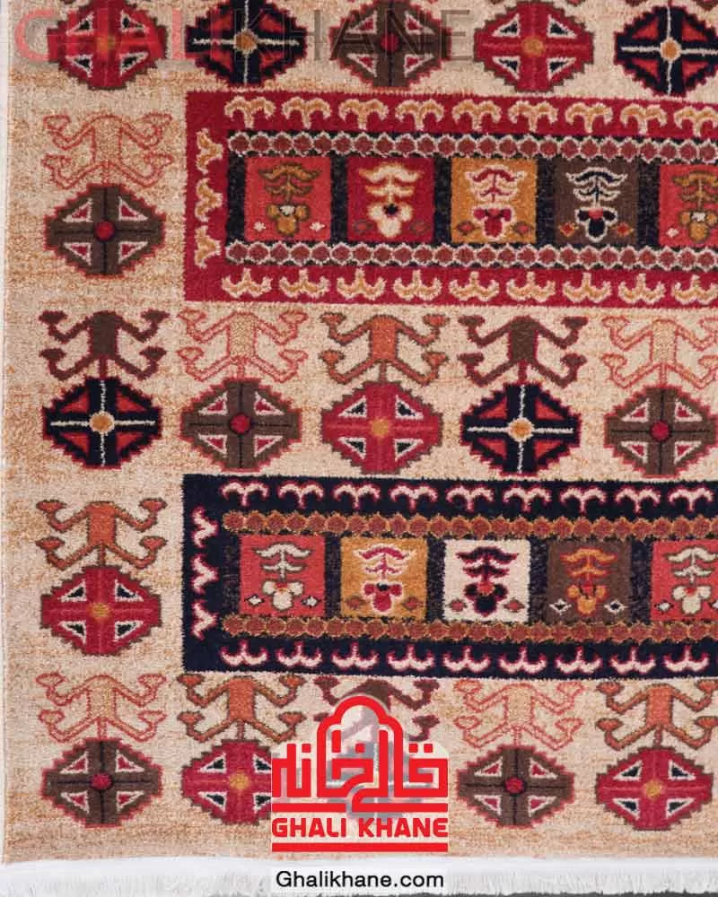 گلیم فرش سهند کلکسیون جیران کد 810 زمینه کرم