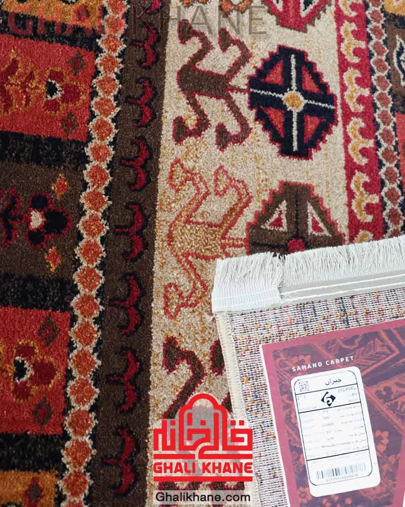 گلیم فرش سهند کلکسیون جیران کد 810 زمینه کرم