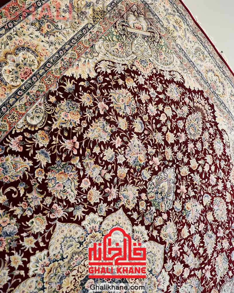 فرش ستاره کویر یزد کلکسیون عالی قاپو 1000 شانه کد HA-051-3052  لاکی