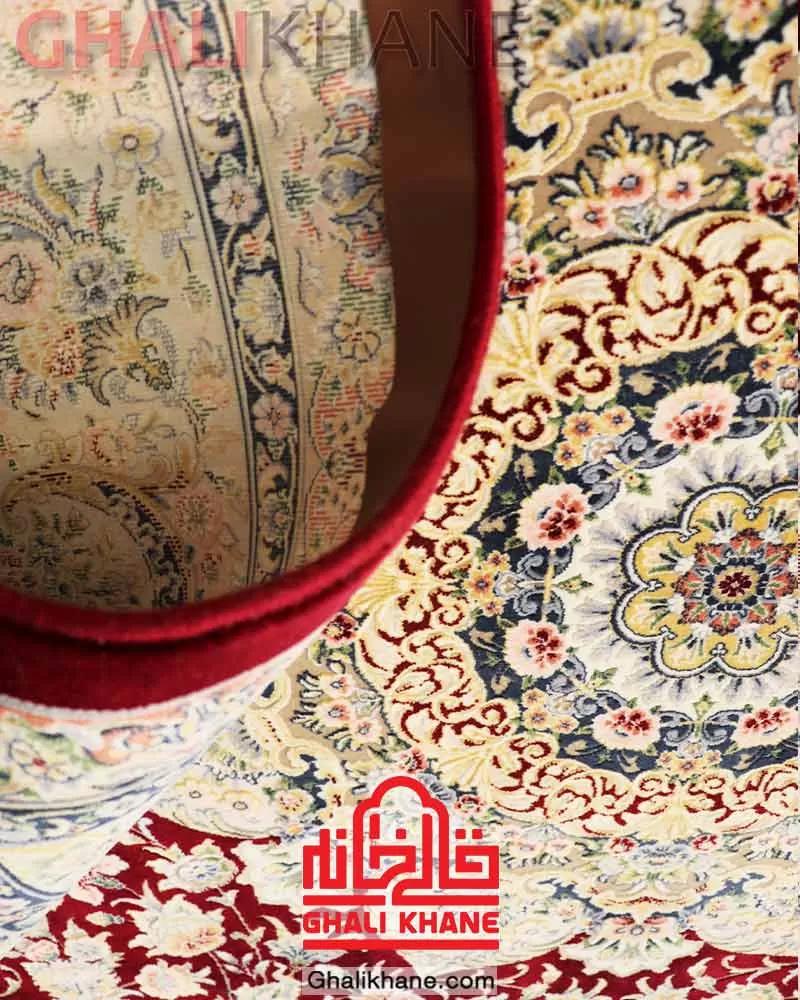 فرش ستاره کویر یزد کلکسیون عالی قاپو 1000 شانه کد HA-051-3052  لاکی