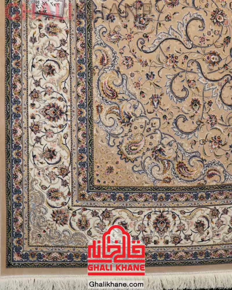 فرش ستاره کویر یزد کلکسیون عالی قاپو 1000 شانه کد HA-052-3010 گردویی