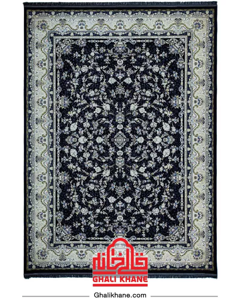 فرش نگین مشهد 1500 شانه کد 1513 سرمه‌ای