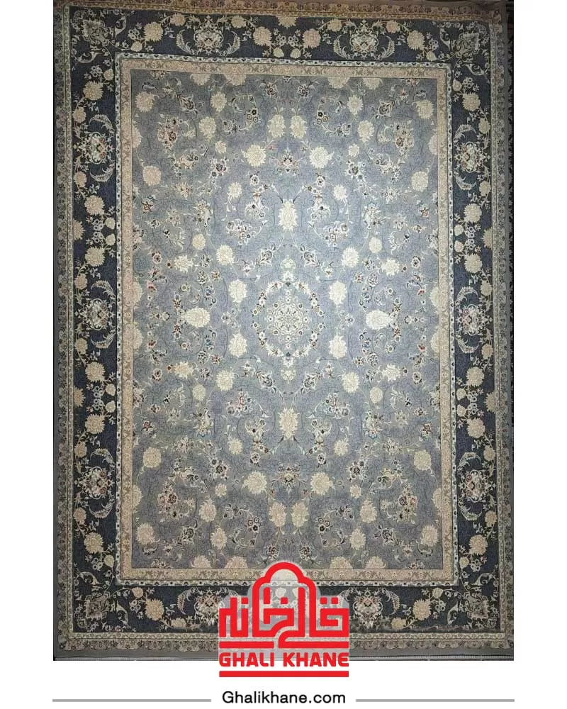 فرش بزرگمهر کلکسیون وین 700 شانه کد 77101 نقره‌ای